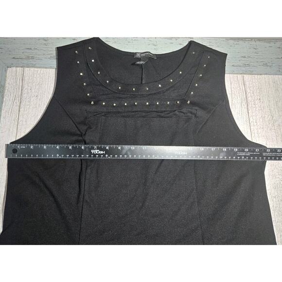 INC Black Studded Neckline Sheath Dress PLUS 2X Moto Goth Side Zip WHIMSIGOTH - Picture 8 of 8